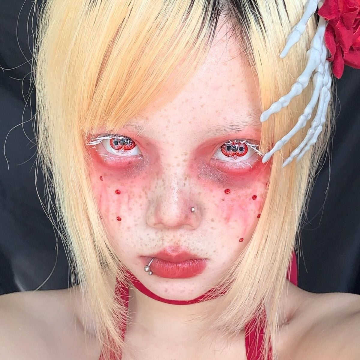 Sweety Crazy Twin Hex Red (1 lens/pack)-Crazy Contacts-UNIQSO UK