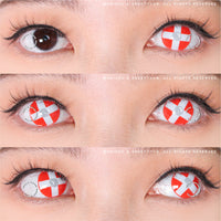 Sweety Crazy White Cross Red Eye (1 lens/pack)-Crazy Contacts-UNIQSO UK