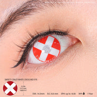 Sweety Crazy White Cross Red Eye (1 lens/pack)-Crazy Contacts-UNIQSO UK