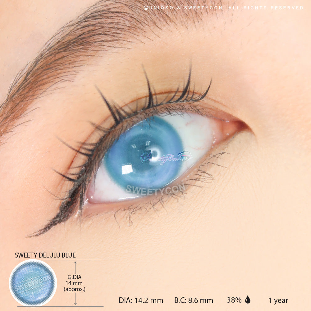 Sweety Delulu Blue (1 lens/pack)-Colored Contacts-UNIQSO UK