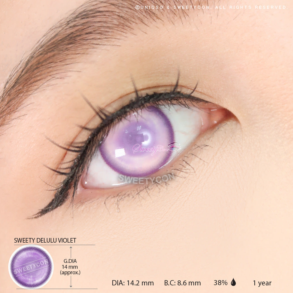 Sweety Delulu Violet (1 lens/pack)-Colored Contacts-UNIQSO UK