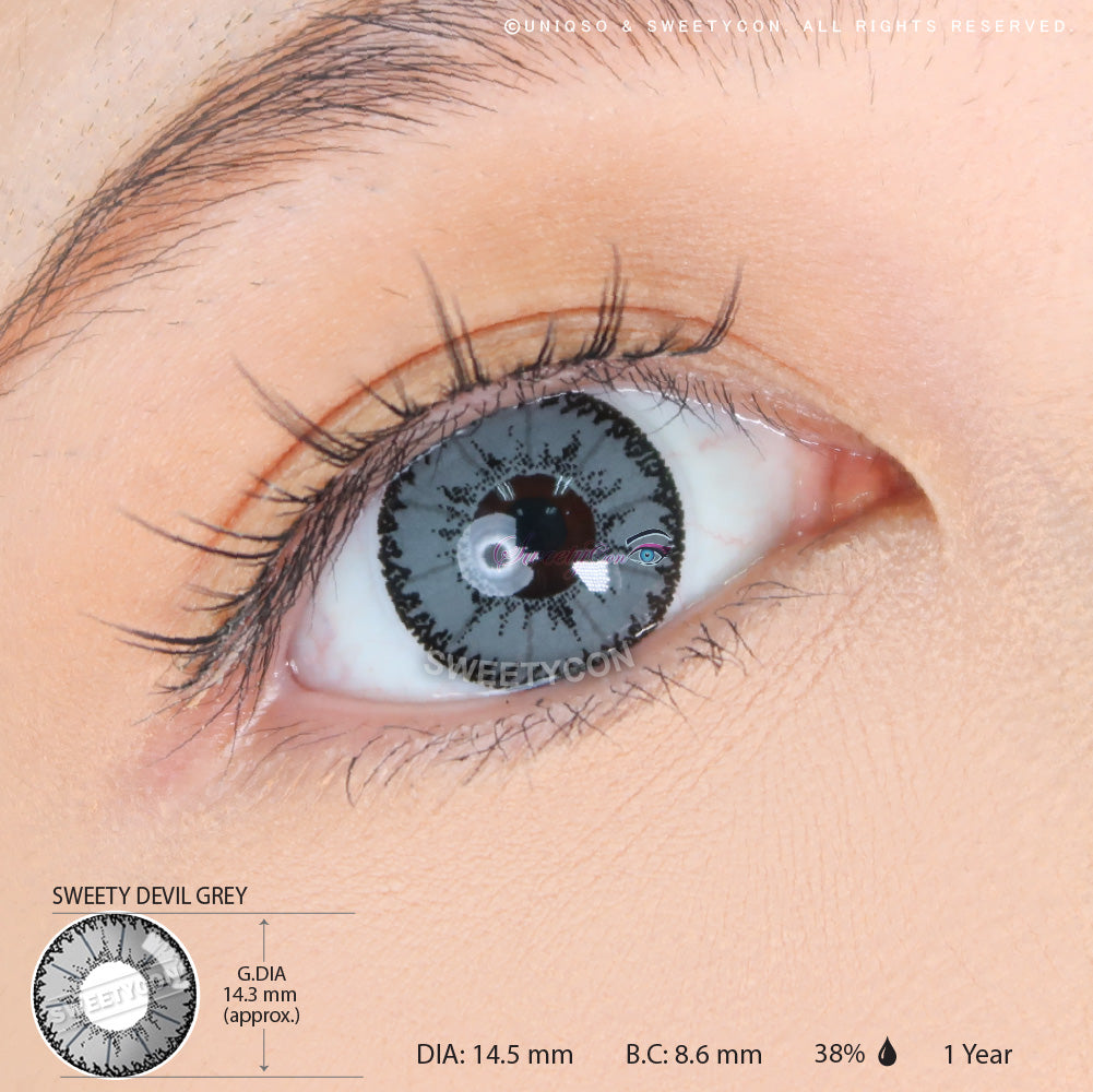 Sweety Devil Grey (1 lens/pack)-Colored Contacts-UNIQSO UK