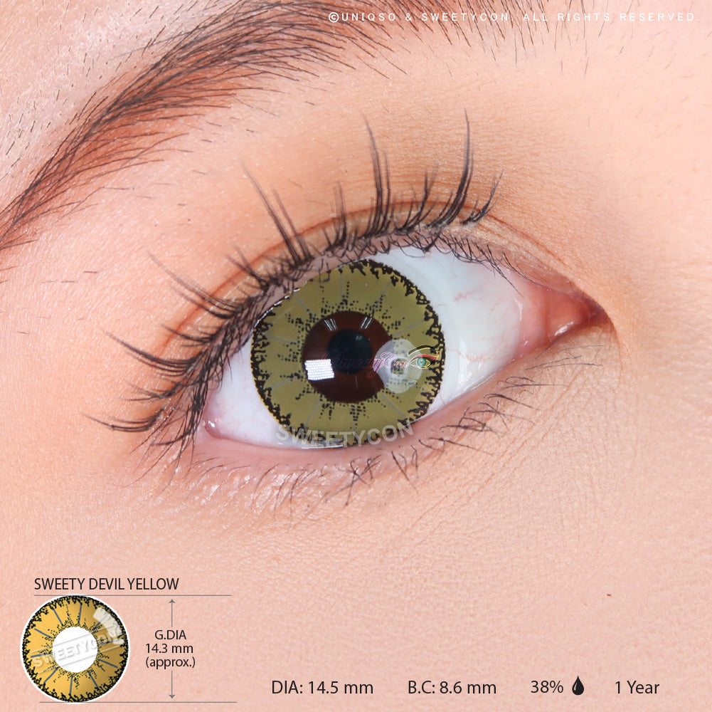 Sweety Devil Yellow (1 lens/pack)-Colored Contacts-UNIQSO UK
