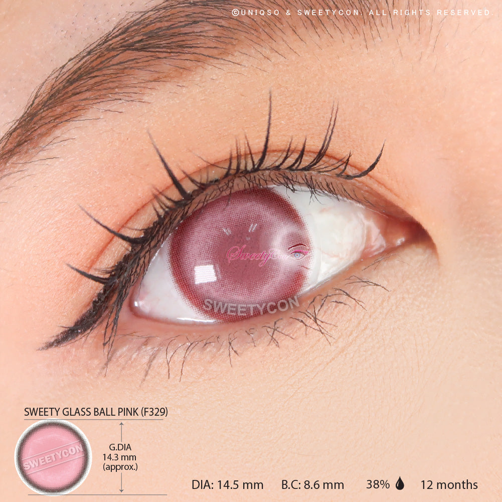 Sweety Glass Ball Pink (1 lens/pack)-Colored Contacts-UNIQSO UK
