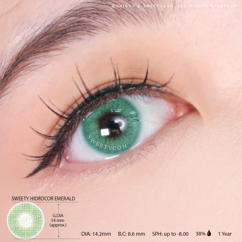 Sweety Hidrocor Emerald (1 lens/pack)-Colored Contacts-UNIQSO UK