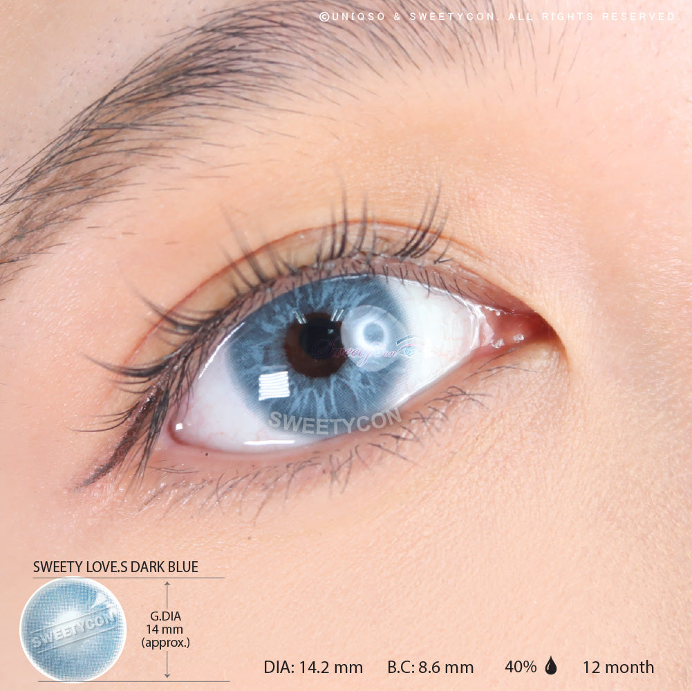 Sweety Love.S Dark Blue (1 lens/pack)-Colored Contacts-UNIQSO UK