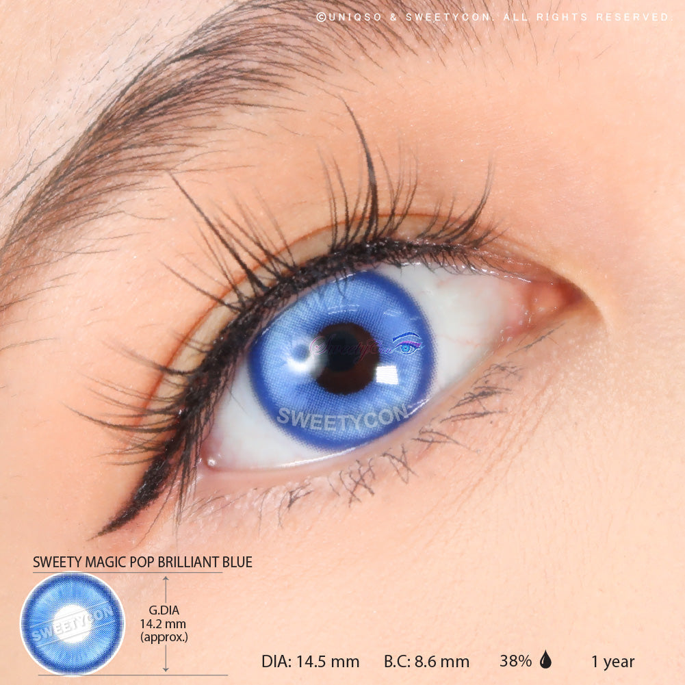 Sweety Magic Pop Brilliant Blue (1 lens/pack)-Colored Contacts-UNIQSO UK