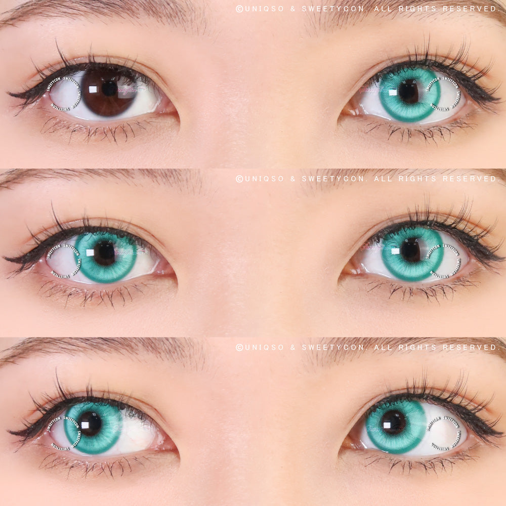 Sweety Magic Pop Cyan Green (1 lens/pack)-Colored Contacts-UNIQSO UK