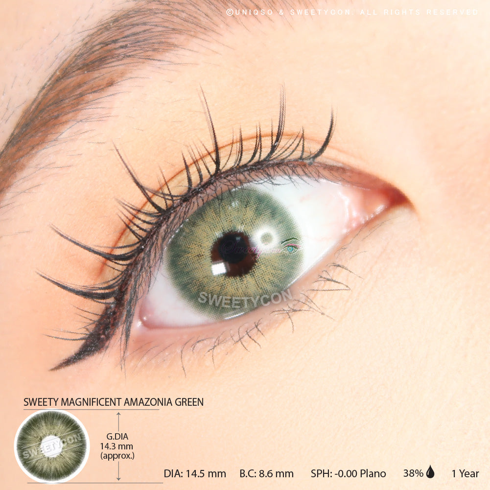 Sweety Magnificent Amazonia Green (1 lens/pack)-Colored Contacts-UNIQSO UK