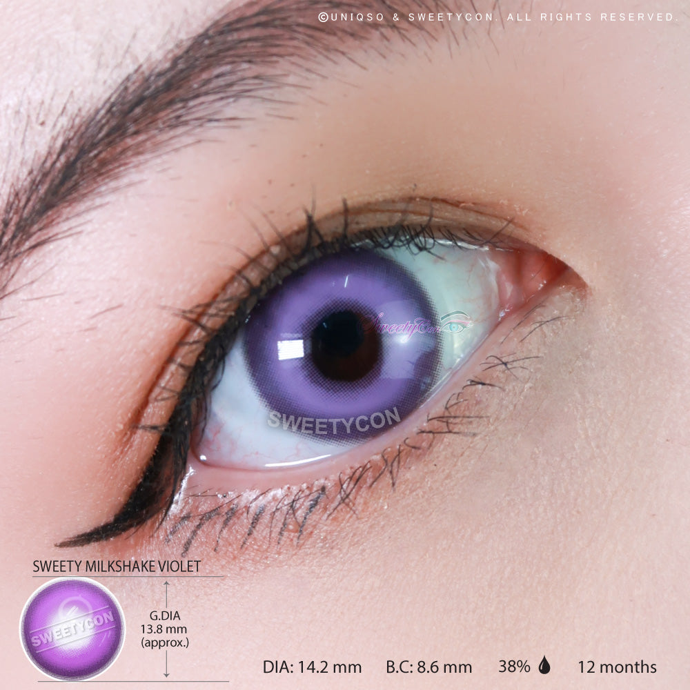 Sweety Milkshake Violet (1 lens/pack)-Colored Contacts-UNIQSO UK