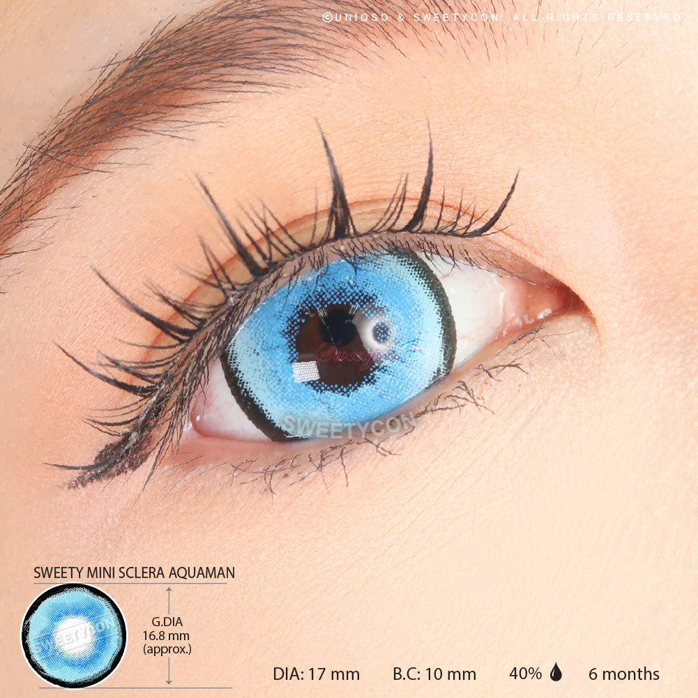 Sweety Mini Sclera Aquaman (1 lens/pack)-Mini Sclera Contacts-UNIQSO UK