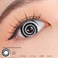 Sweety Mini Sclera Black Spiral (1 lens/pack)-Mini Sclera Contacts-UNIQSO UK