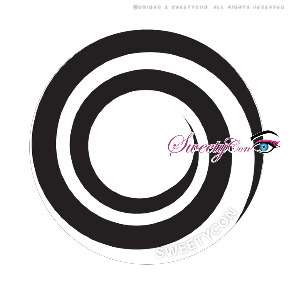 Sweety Mini Sclera Black Spiral (1 lens/pack)-Mini Sclera Contacts-UNIQSO UK