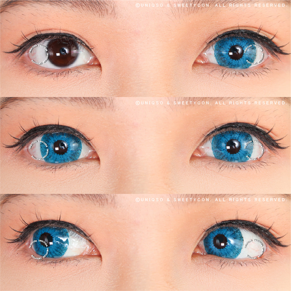 Sweety Mini Sclera Blue Devil (1 lens/pack)-Mini Sclera Contacts-UNIQSO UK
