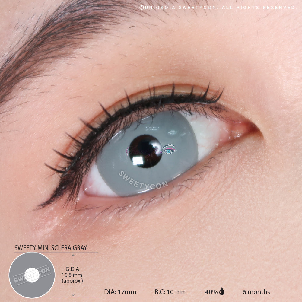 Sweety Mini Sclera Gray (1 lens/pack)-Mini Sclera Contacts-UNIQSO UK