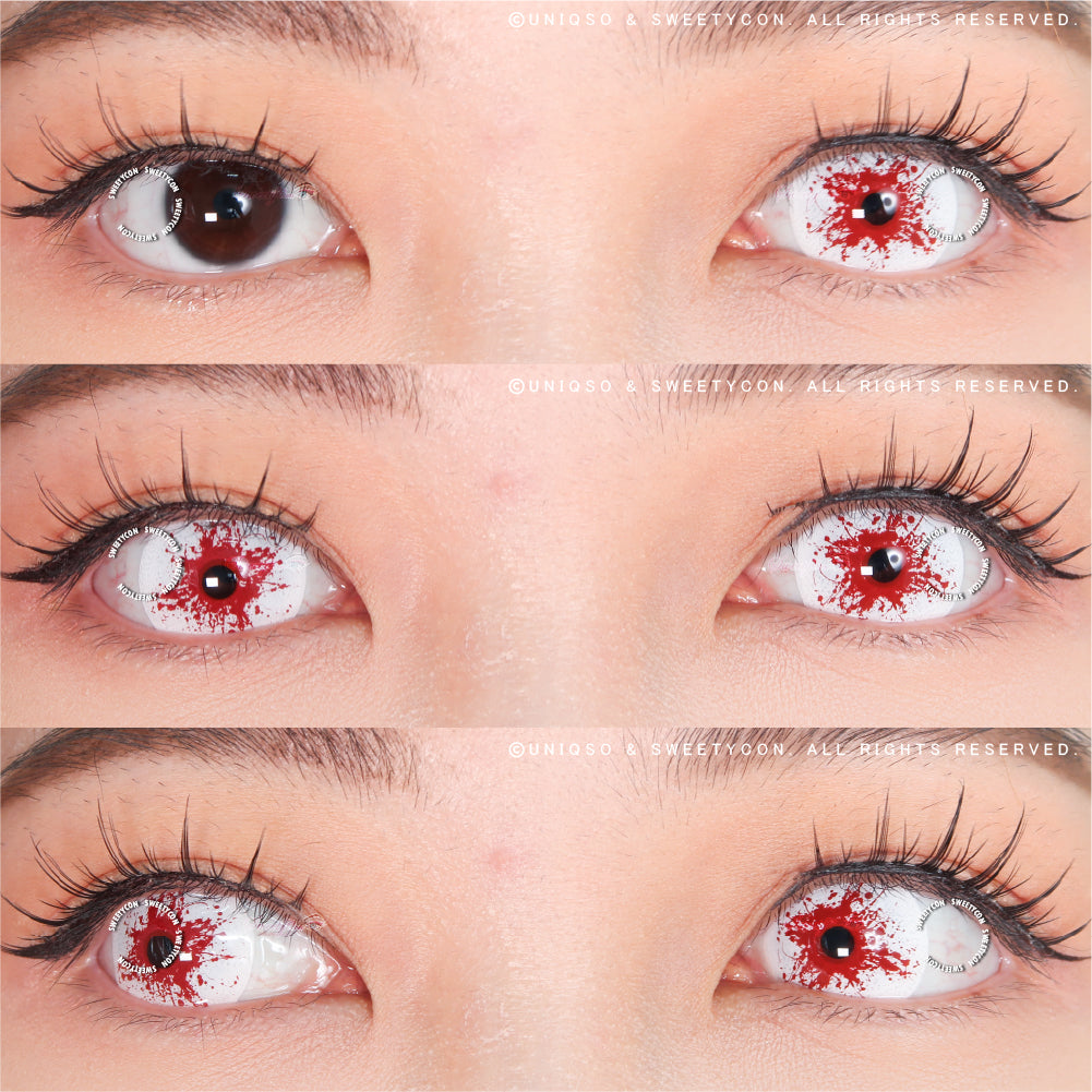 Sweety Mini Sclera Red Splash (1 lens/pack)-Mini Sclera Contacts-UNIQSO UK