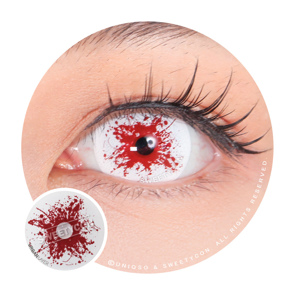 Sweety Mini Sclera Red Splash (1 lens/pack)-Mini Sclera Contacts-UNIQSO UK