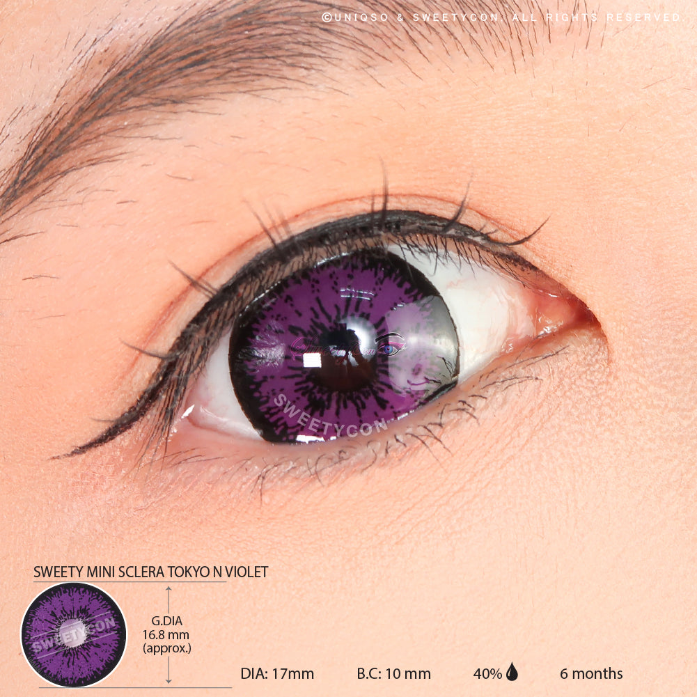 Sweety Mini Sclera Tokyo N Violet(1 lens/pack)-Mini Sclera Contacts-UNIQSO UK
