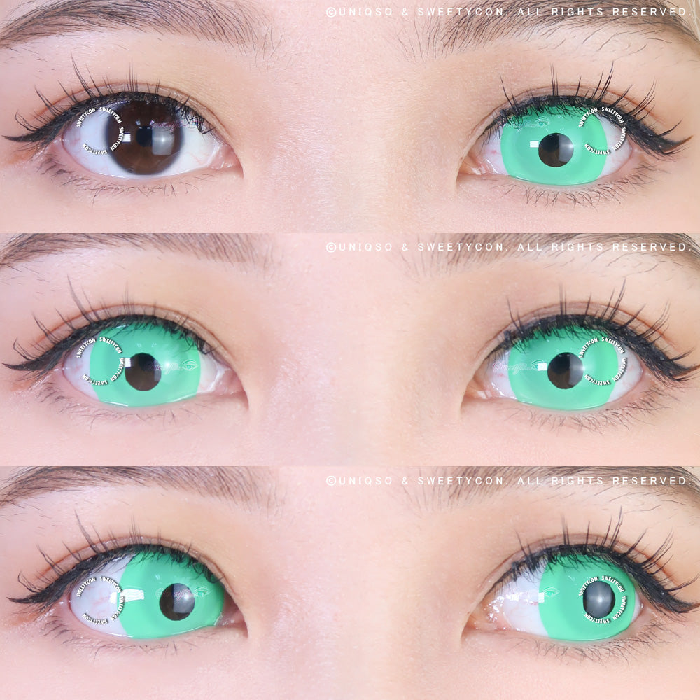 Sweety Mini Sclera UV Glow Green (1 lens/pack)-Mini Sclera Contacts-UNIQSO UK