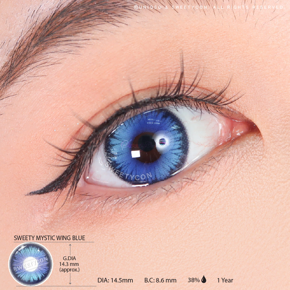 Sweety Mystic Wing Blue (1 lens/pack)-Colored Contacts-UNIQSO UK