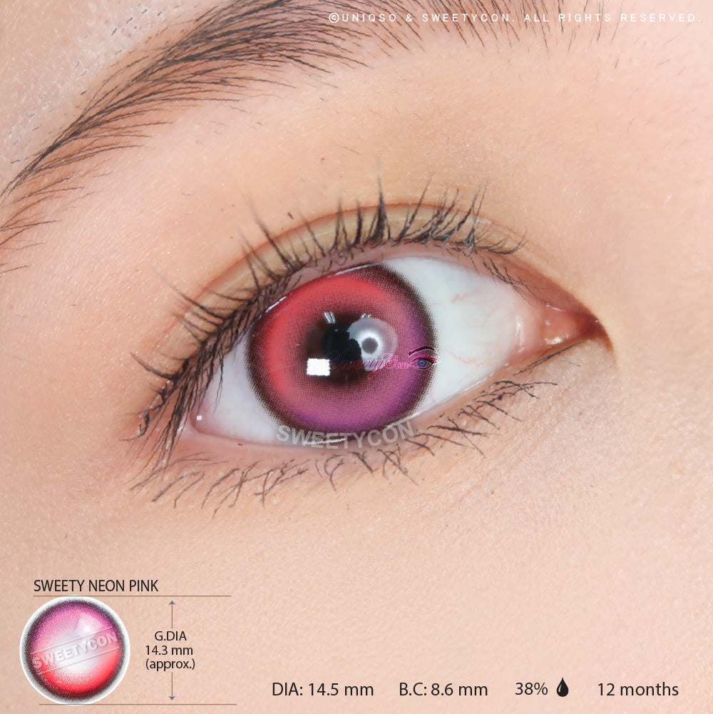 Sweety Neon Pink (1 lens/pack)-Colored Contacts-UNIQSO UK