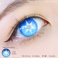 Sweety Pop Star Blue (1 lens/pack)-Colored Contacts-UNIQSO UK