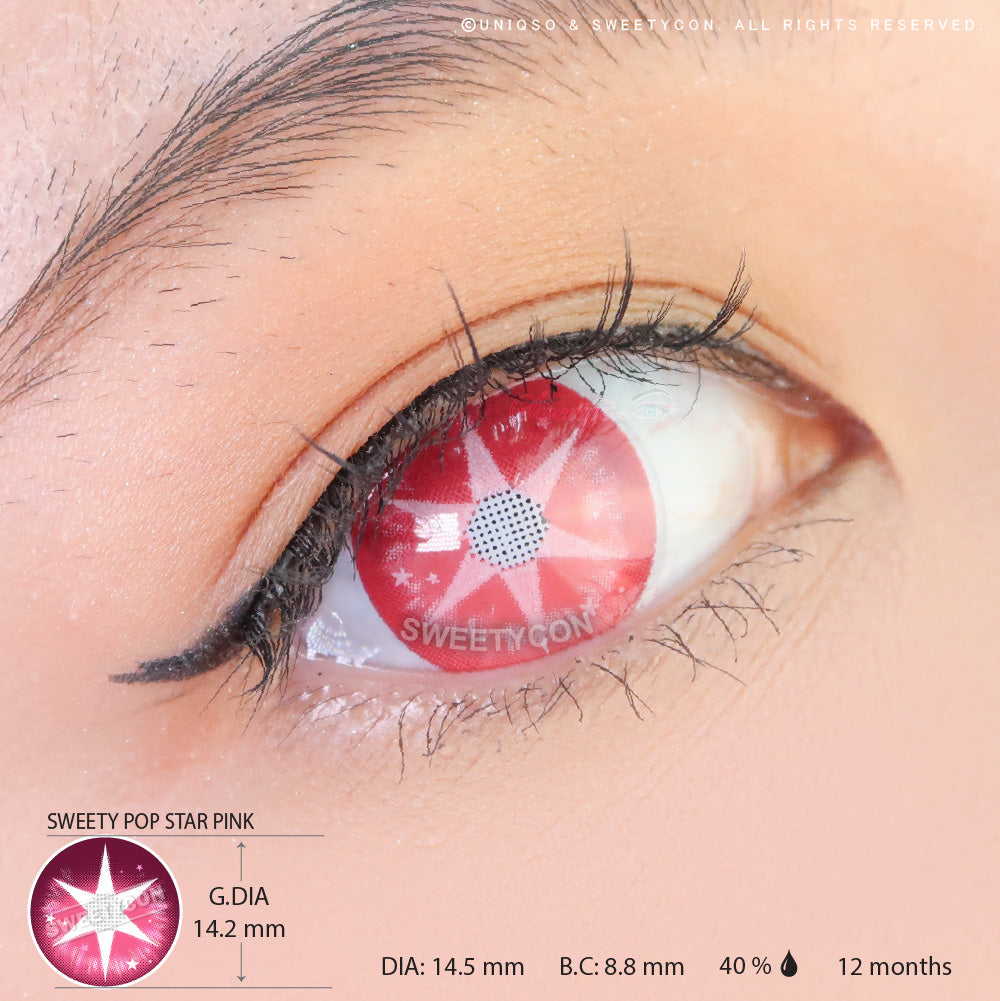 Sweety Pop Star Pink (1 lens/pack)-Colored Contacts-UNIQSO UK