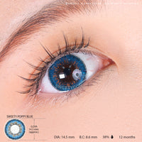 Sweety Poppy Blue (1 lens/pack)-Colored Contacts-UNIQSO UK