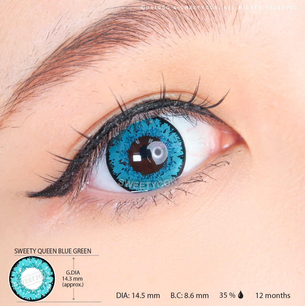 Sweety Queen Blue Green (1 lens/pack)-Colored Contacts-UNIQSO UK