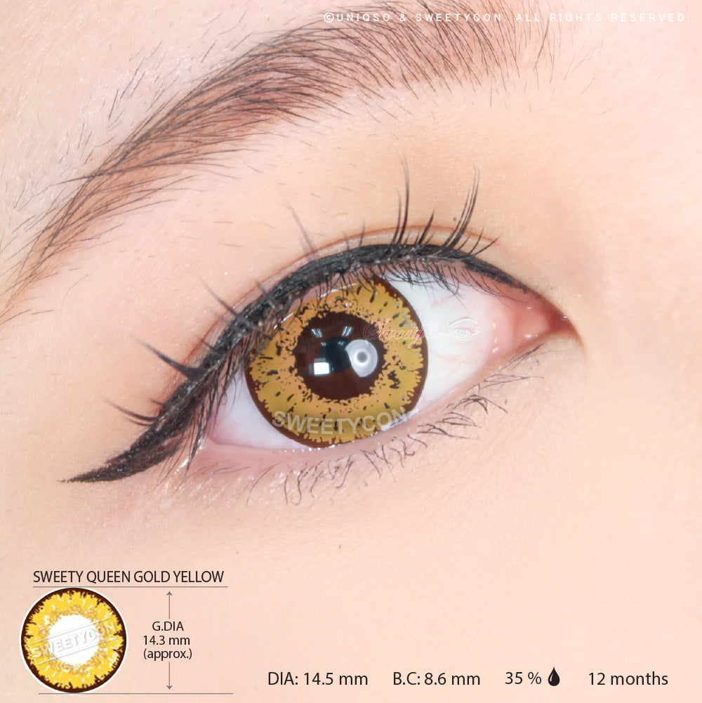 Sweety Queen Gold Yellow (1 lens/pack)-Colored Contacts-UNIQSO UK