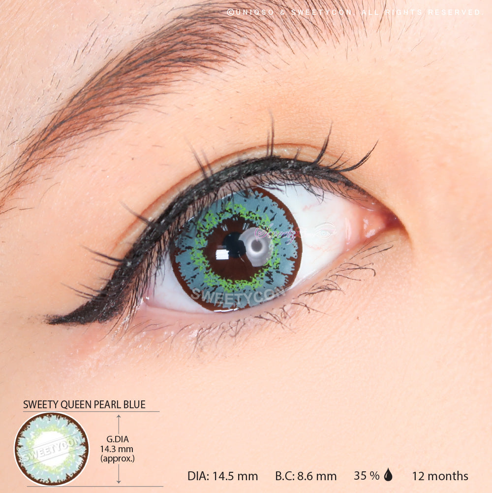 Sweety Queen Pearl Blue (1 lens/pack)-Colored Contacts-UNIQSO UK