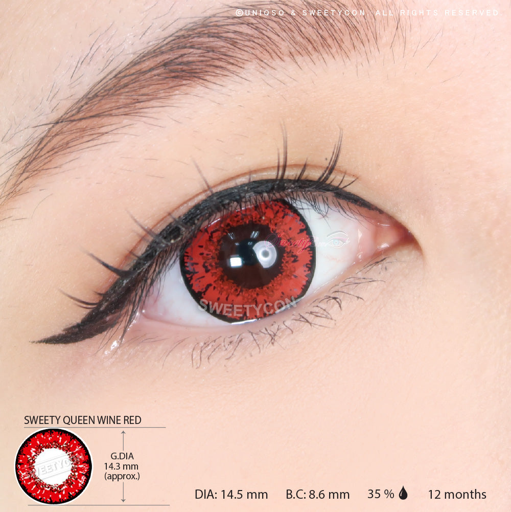 Sweety Queen Wine Red (1 lens/pack)-Colored Contacts-UNIQSO UK