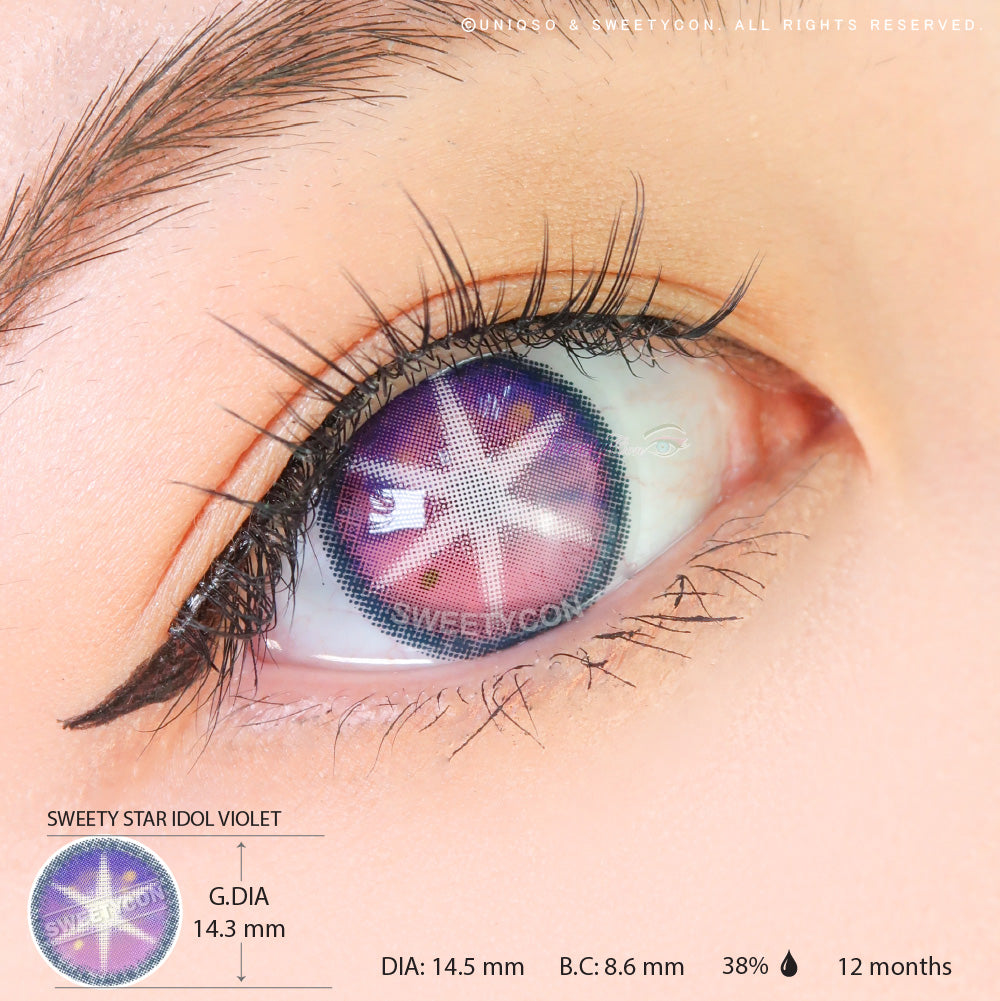 Sweety Star Idol Violet (1 lens/pack)-Colored Contacts-UNIQSO UK