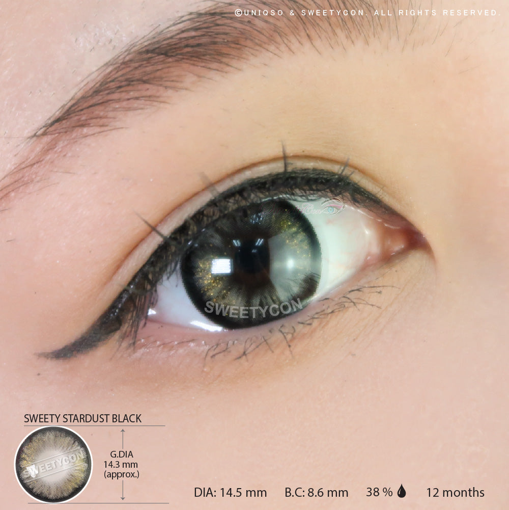 Sweety Stardust Black (1 lens/pack)-Colored Contacts-UNIQSO UK