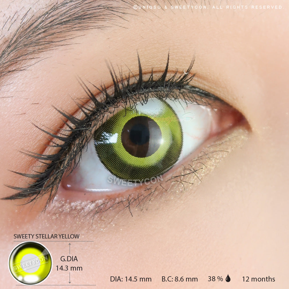 Sweety Stellar Yellow (1 lens/pack)-Colored Contacts-UNIQSO UK