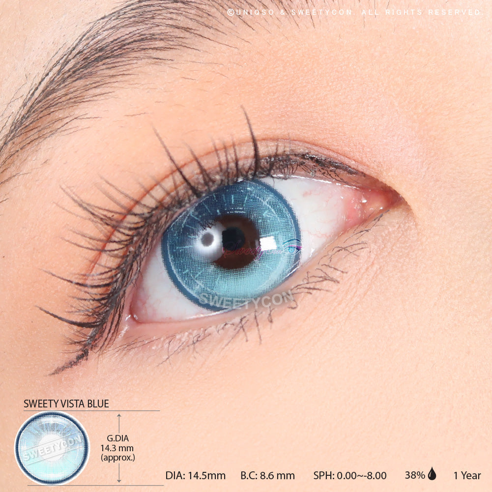 Sweety Vista Blue (1 lens/pack)-Colored Contacts-UNIQSO UK
