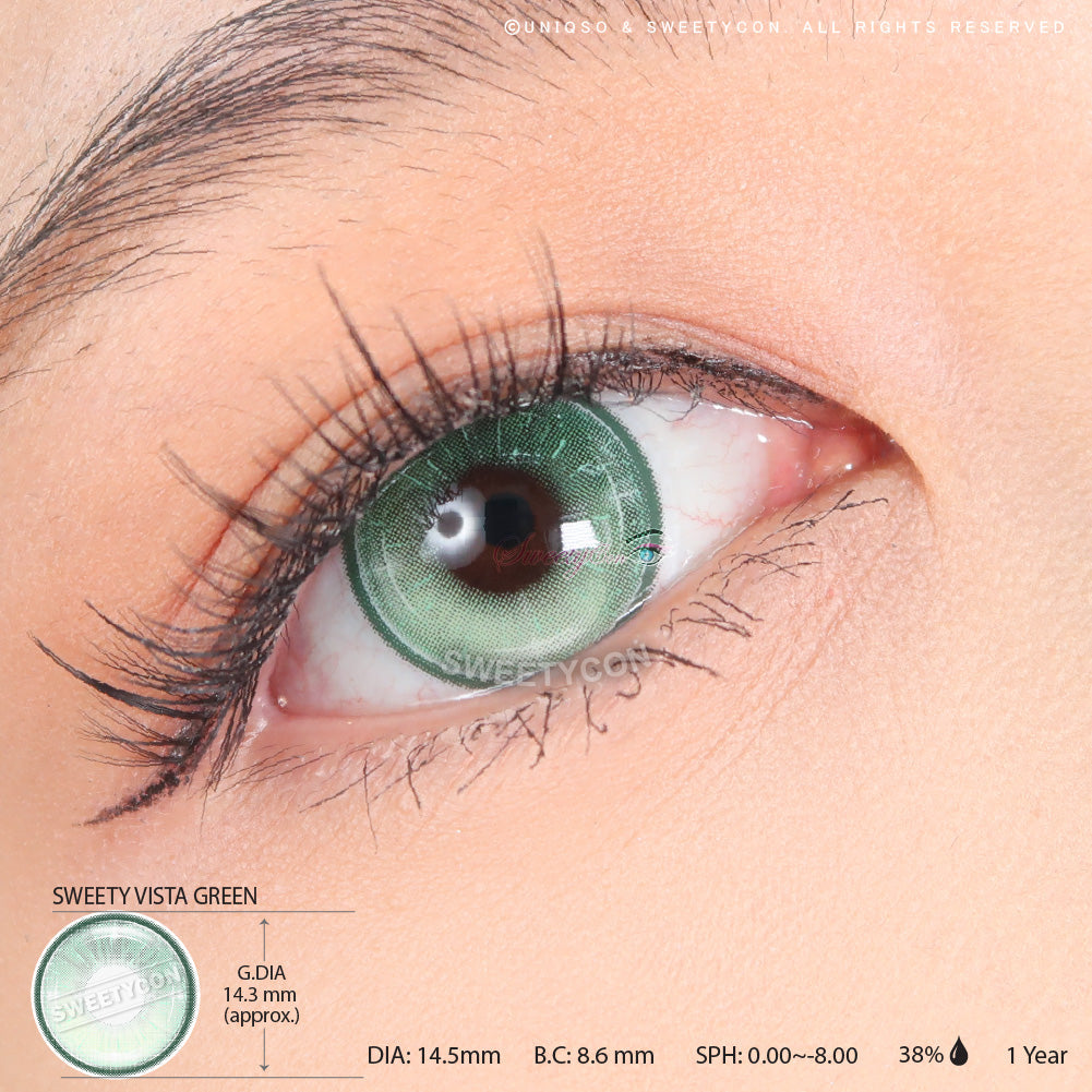Sweety Vista Green (1 lens/pack)-Colored Contacts-UNIQSO UK