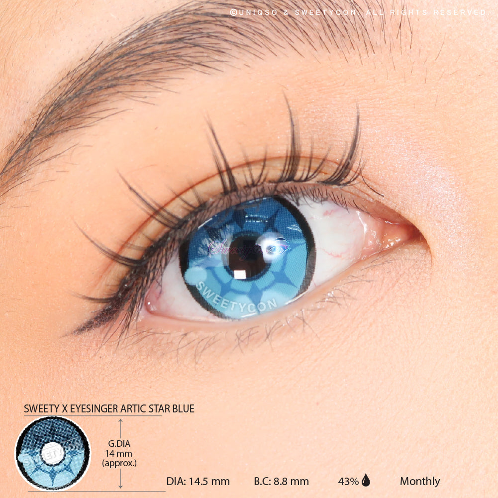 Sweety x Eyesinger Artic Star Blue (2 lenses/pack)-Colored Contacts-UNIQSO UK