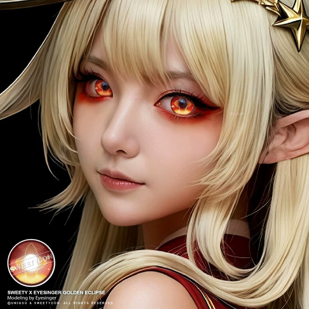 Sweety x Eyesinger Golden Eclipse (2 lenses/pack)-Colored Contacts-UNIQSO UK