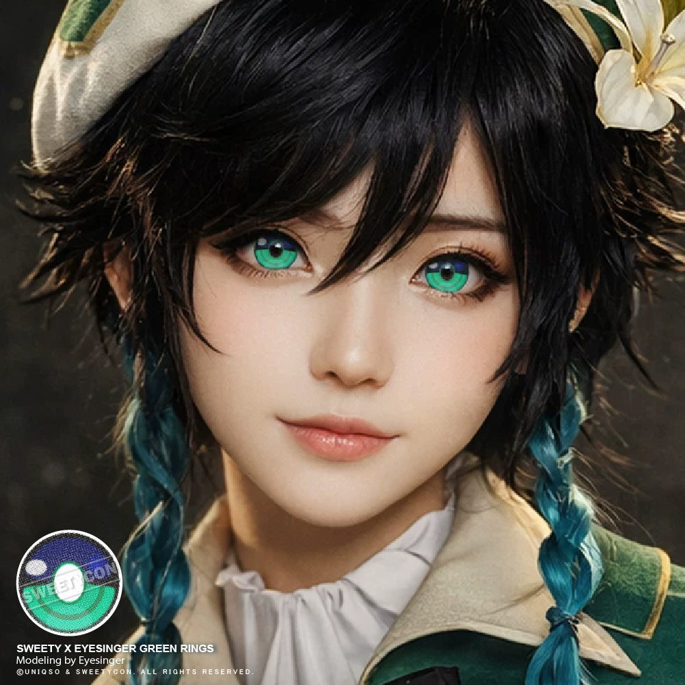 Sweety x Eyesinger Green Rings (2 lenses/pack)-Colored Contacts-UNIQSO UK