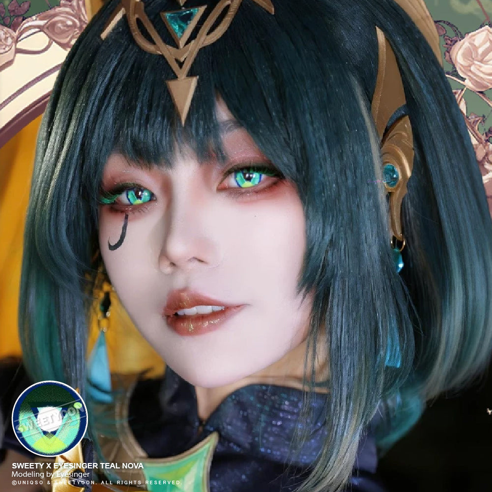 Sweety x Eyesinger Teal Nova (2 lenses/pack)-Colored Contacts-UNIQSO UK