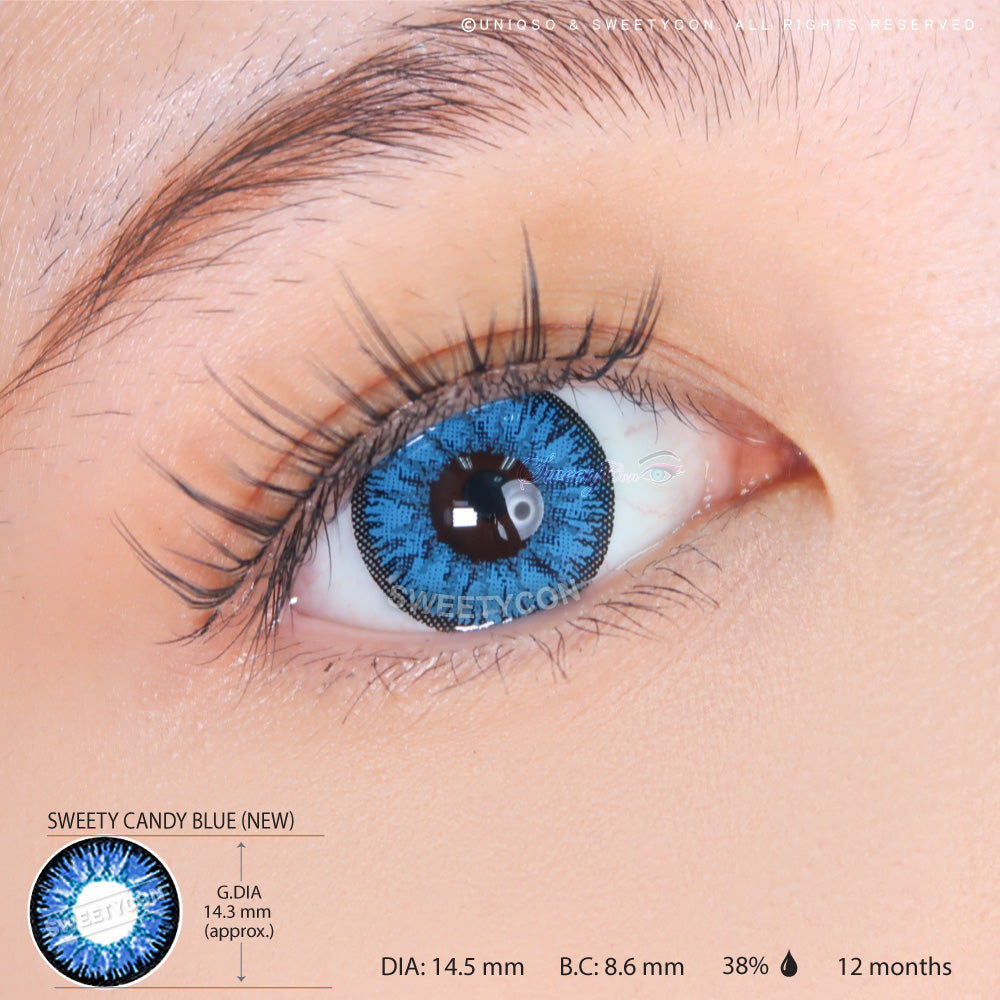 Sweety Candy Blue (New) (1 lens/pack)-Colored Contacts-UNIQSO