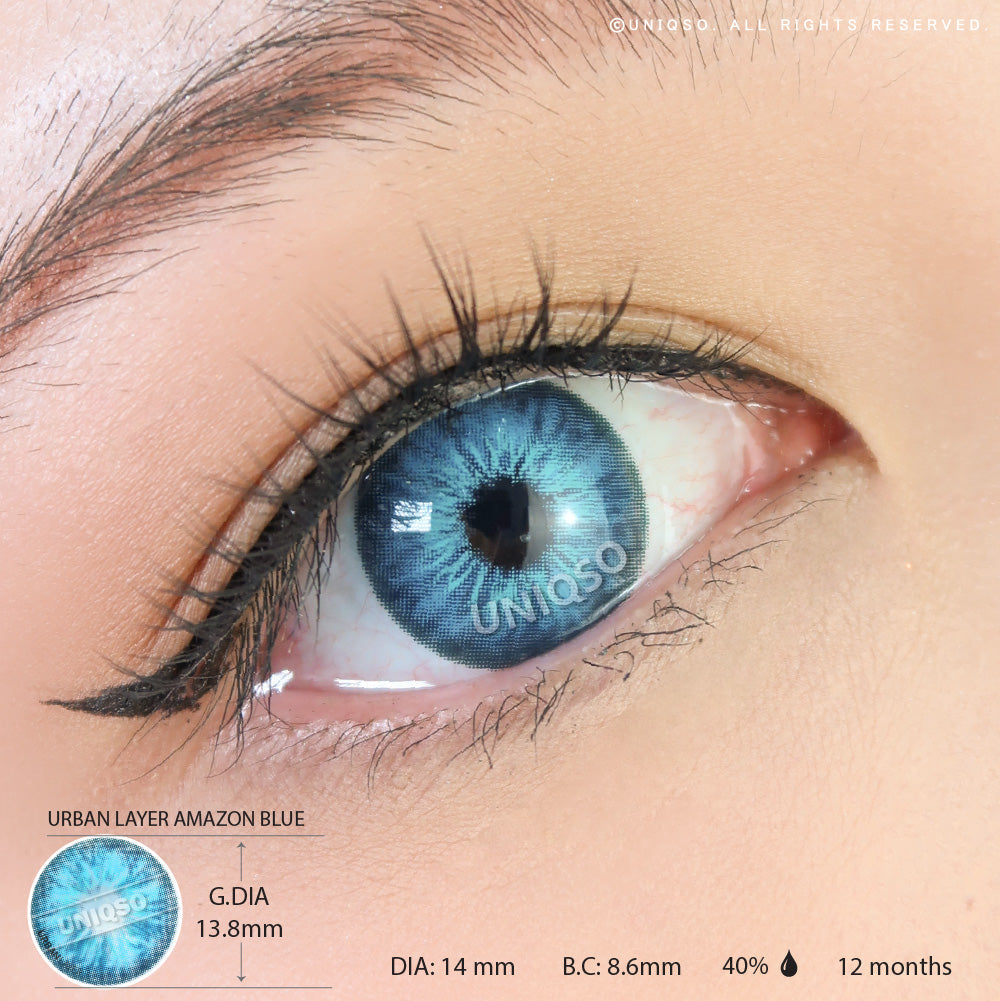 Urban Layer Amazon Blue (1 lens/pack)-Colored Contacts-UNIQSO UK