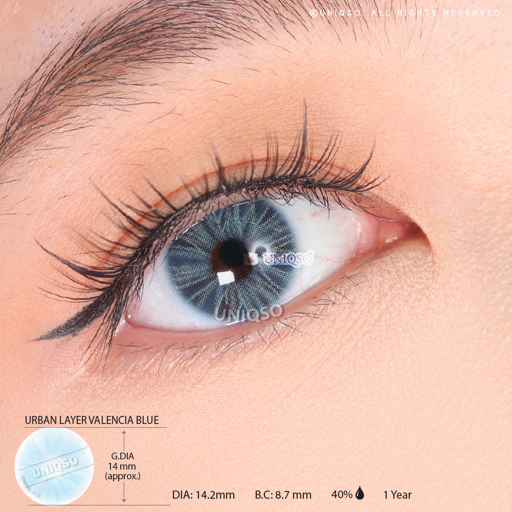 Urban Layer Valencia Blue (1 lens/pack)-Colored Contacts-UNIQSO UK