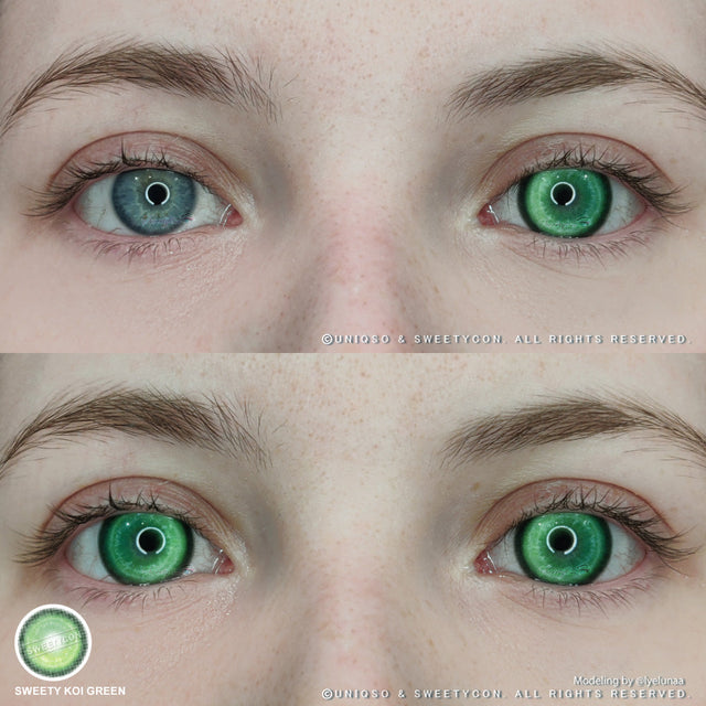 Sweety Koi Green (1 lens/pack)-Colored Contacts-UNIQSO