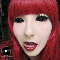 Sweety Black Sclera Contacts Sabretooth/Blackout/Black with Prescription (1 lens/pack)-Sclera Contacts-UNIQSO