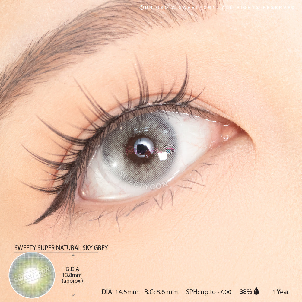 Sweety Super Natural Sky Grey (1 lens/pack)-Colored Contacts-UNIQSO UK