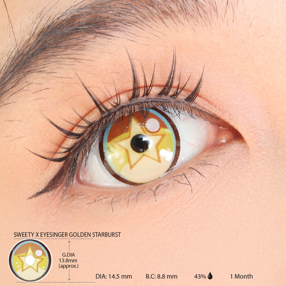 Sweety x Eyesinger Golden Starburst (2 lenses/pack)-Colored Contacts-UNIQSO UK