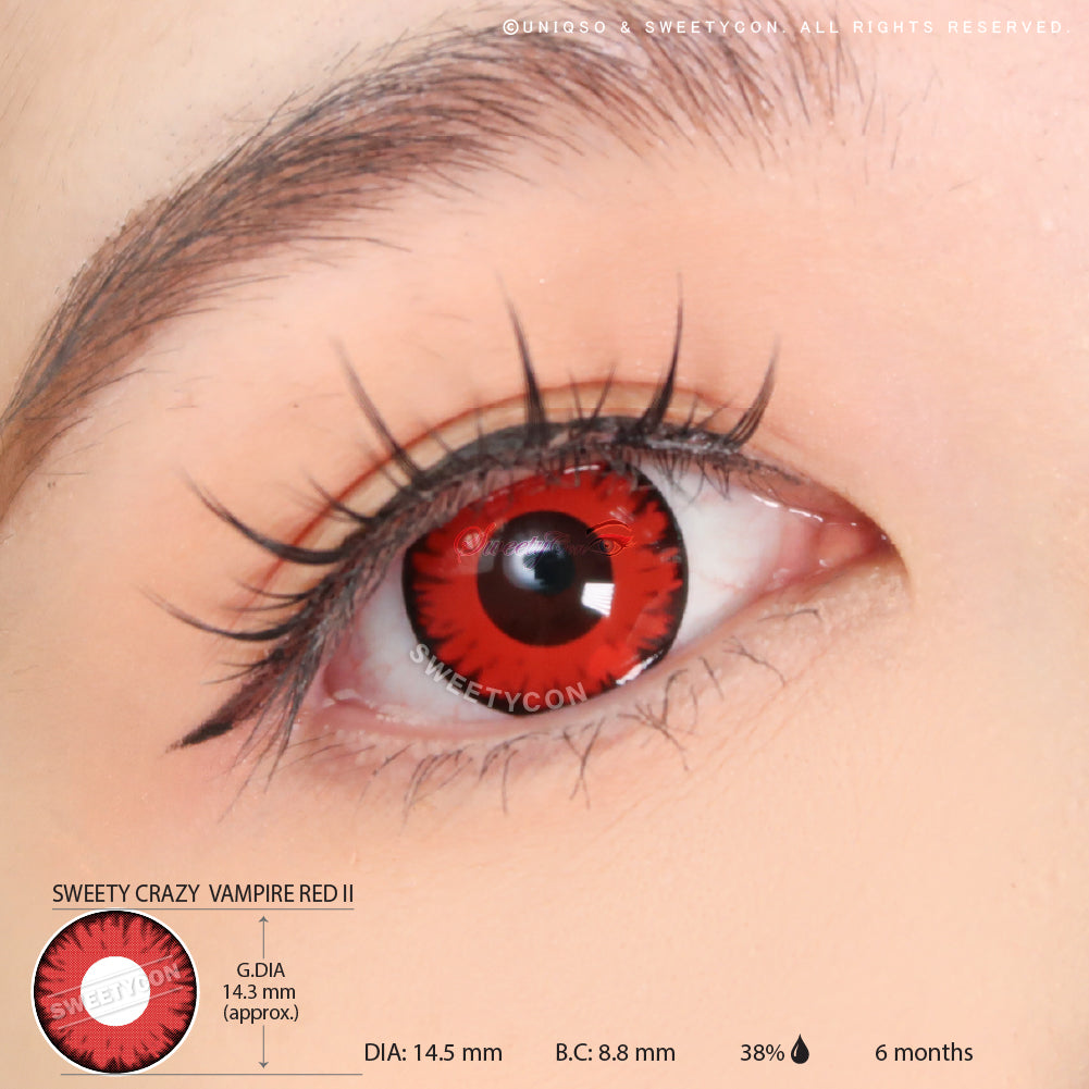 Sweety Crazy Vampire Red II (1 lens/pack)-Crazy Contacts-UNIQSO