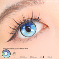 Sweety x Eyesinger Crystal Diamond Aqua (2 lenses/pack)-Colored Contacts-UNIQSO UK